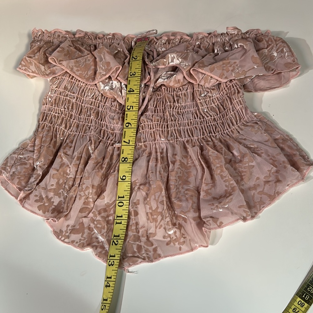 Urban Outfitters Velvet Ruffle Peplum Tube Top - Picture 9 of 11
